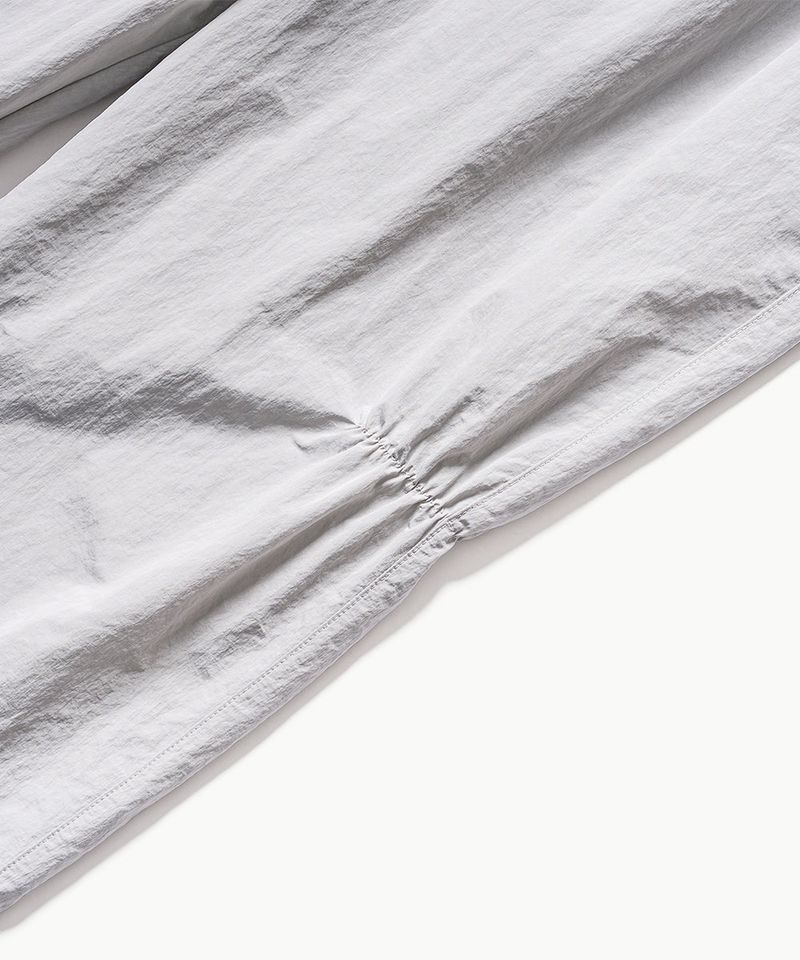 Shirring Nylon Straight Pants - Grey
