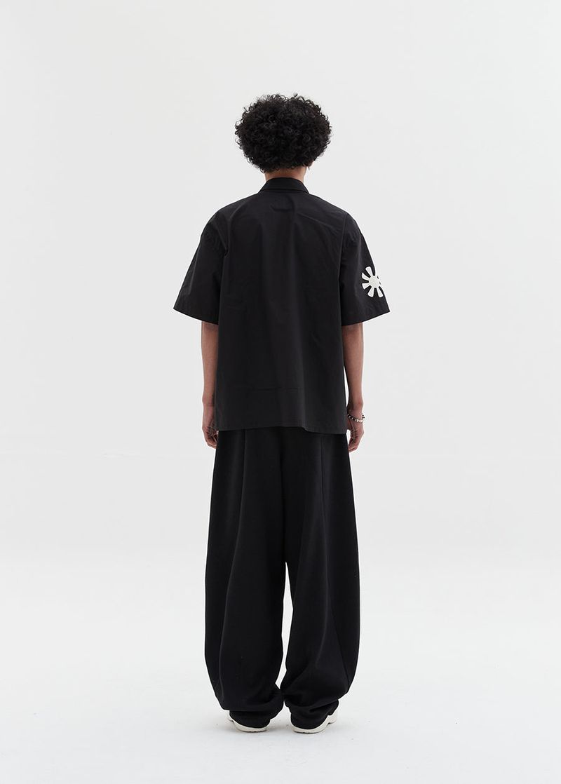wavy sweat pants black