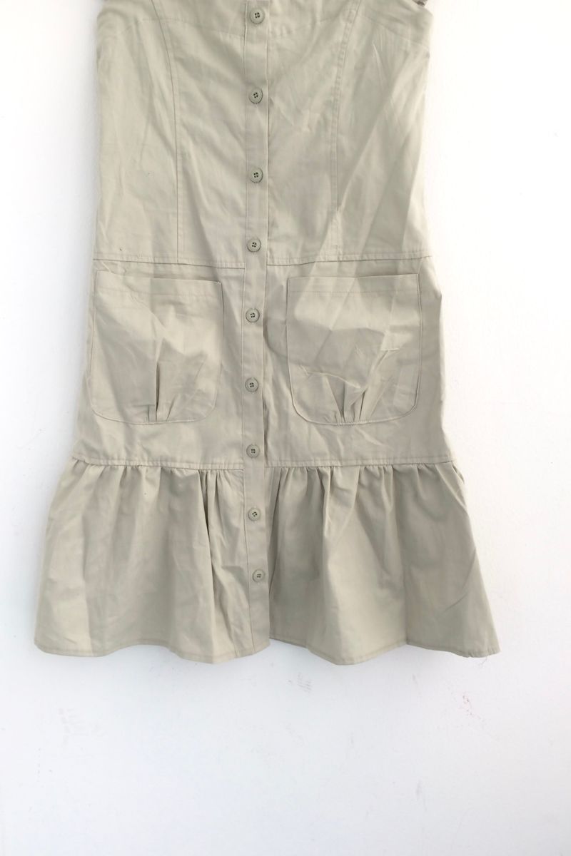Pocket-line button layered dress