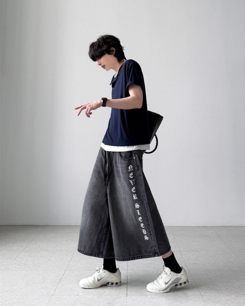 Able Lettering Bermuda Denim