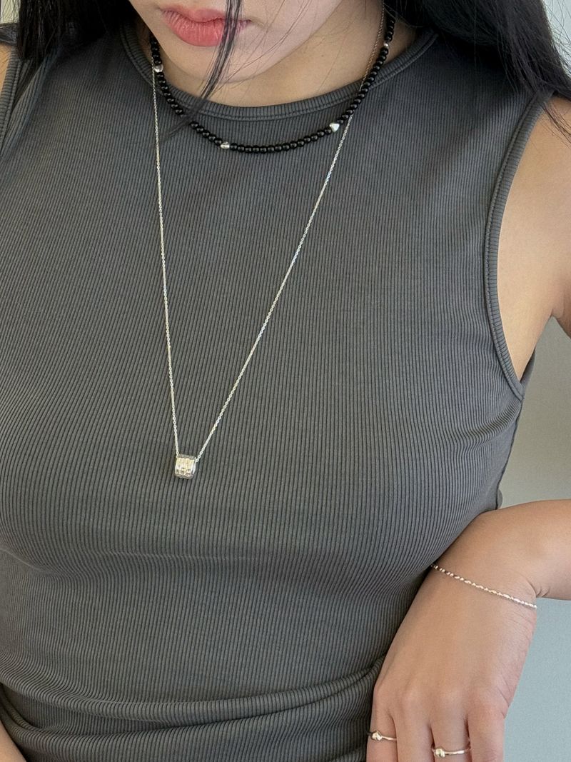 Zen ring necklace (silver)