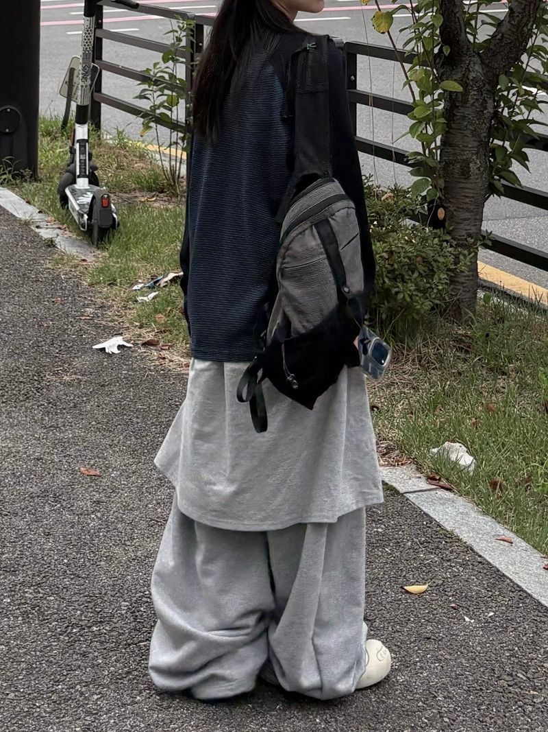 wrap layered balloon sweatpants