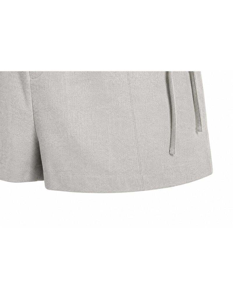 Ribbon Linen Summer Shorts Light Grey