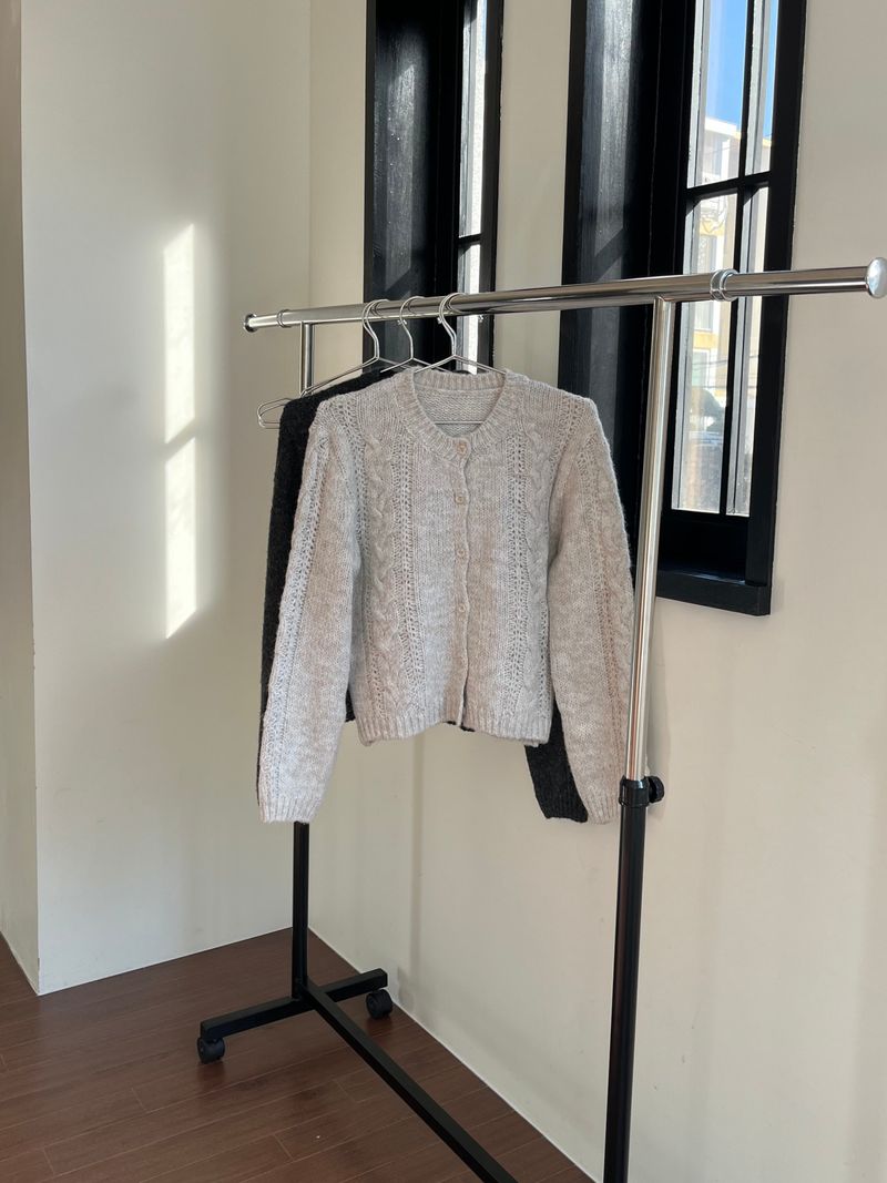 cable cardigan (2 colors)