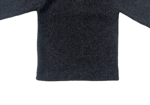 [Fleece/Sleeves Button] Rambo Brushed High Neck Ribbed Button Hood Knit