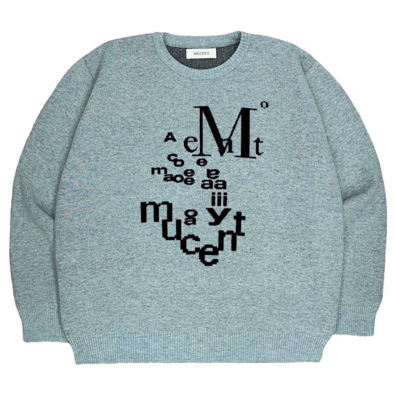 MUCENT（ムセント）の「MÖBIUS LETTERING LOGO JACQUARD KNIT UNISEX (2COLOR)（Tops）」
