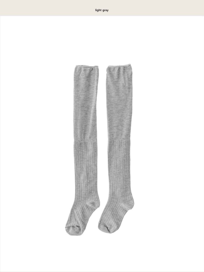 blur layered double over knee socks