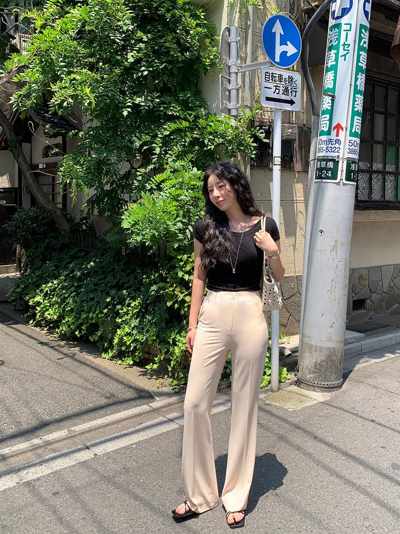 TRENDY APPAREL（トレンディー アパレル）の「[MADE] サマーロングブーツカットスラックス（パンツ）」