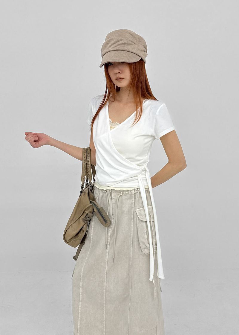 BLACKUP（ブラックアップ）の「[MADE] Flopit Wrap Short Sleeve Top（Tops）」