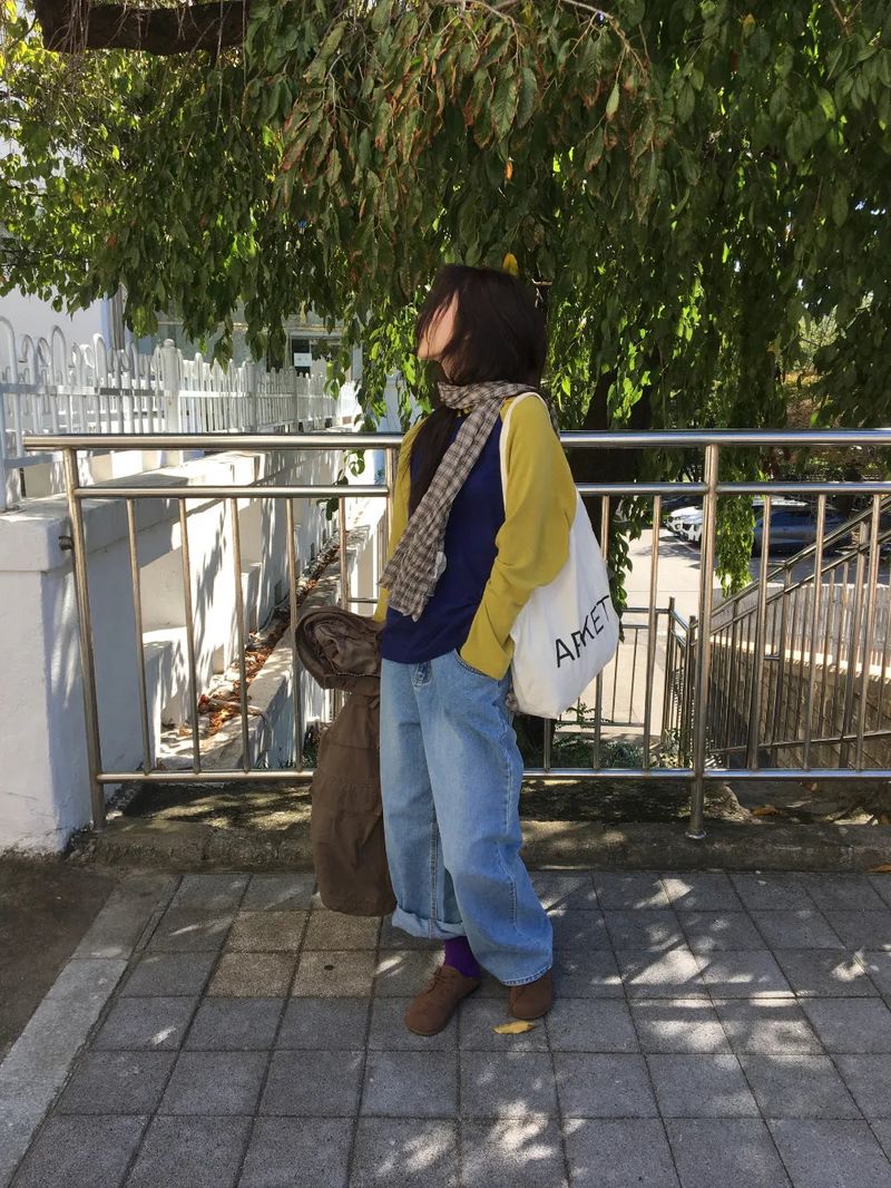 Kiki Pleated Check Scarf (2color)