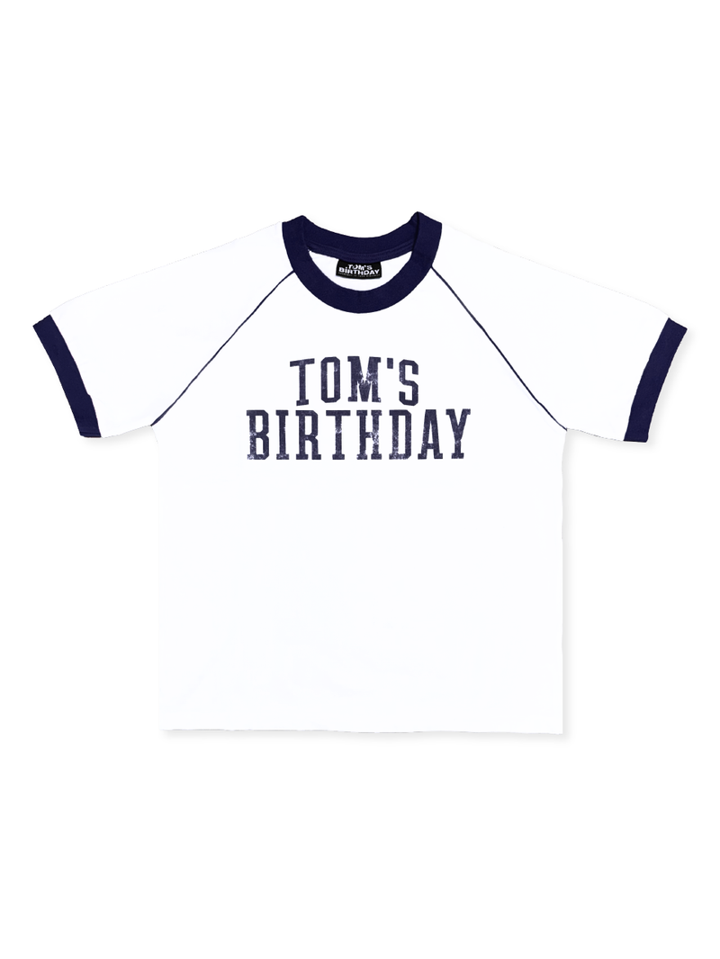 TOM'S BIRTHDAY（トムズバースデー）の「TOM'S BIRTHDAY Ringer T-shirts NAVY（Tops）」