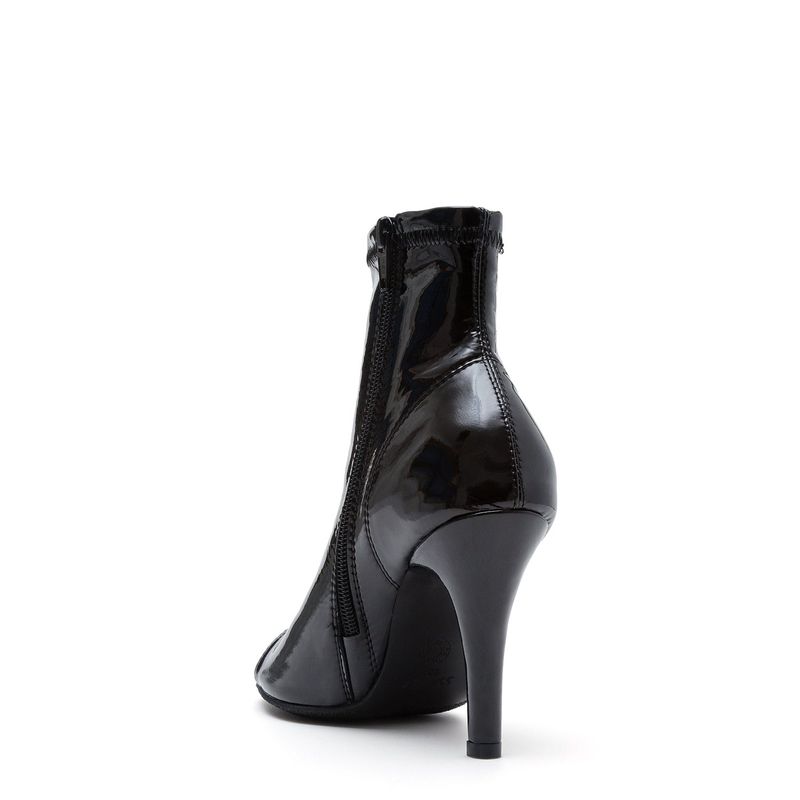 Open Toe Slim Ankle Heel(Glossy Black)