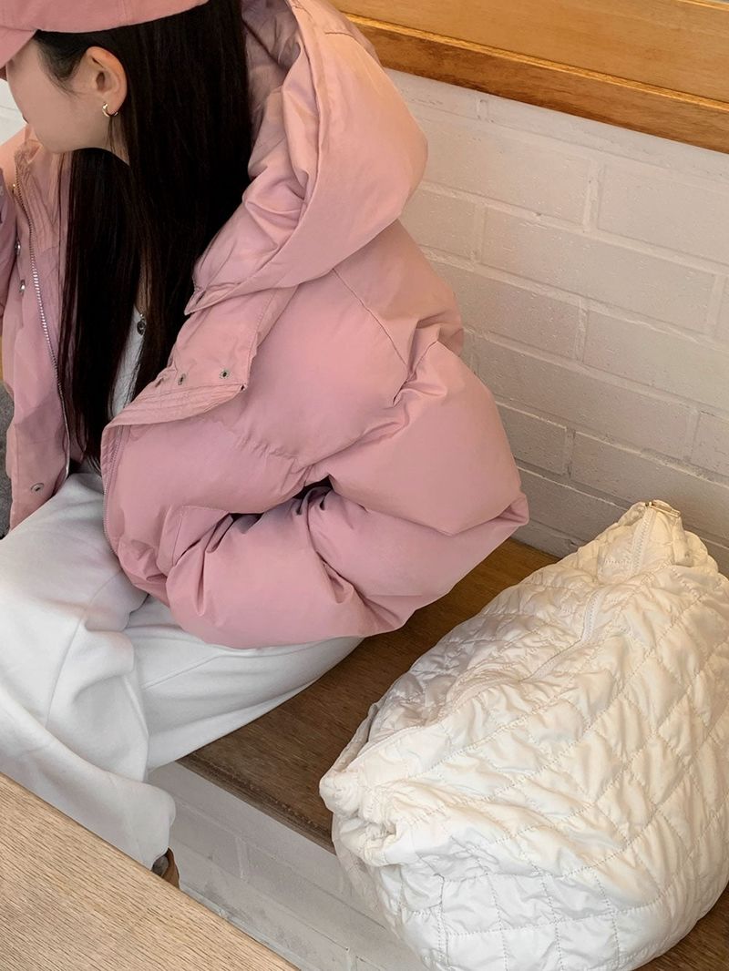 [BELLIDE MADE]Butterfly Two-Way Hooded Short Padded Jacket