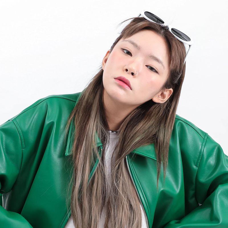 SINGLE LEATHER JACKET GREEN