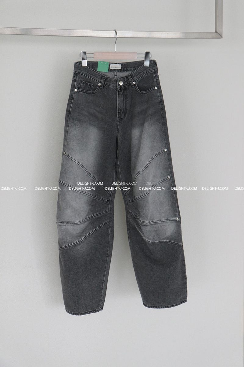 cross-cut wide jeans