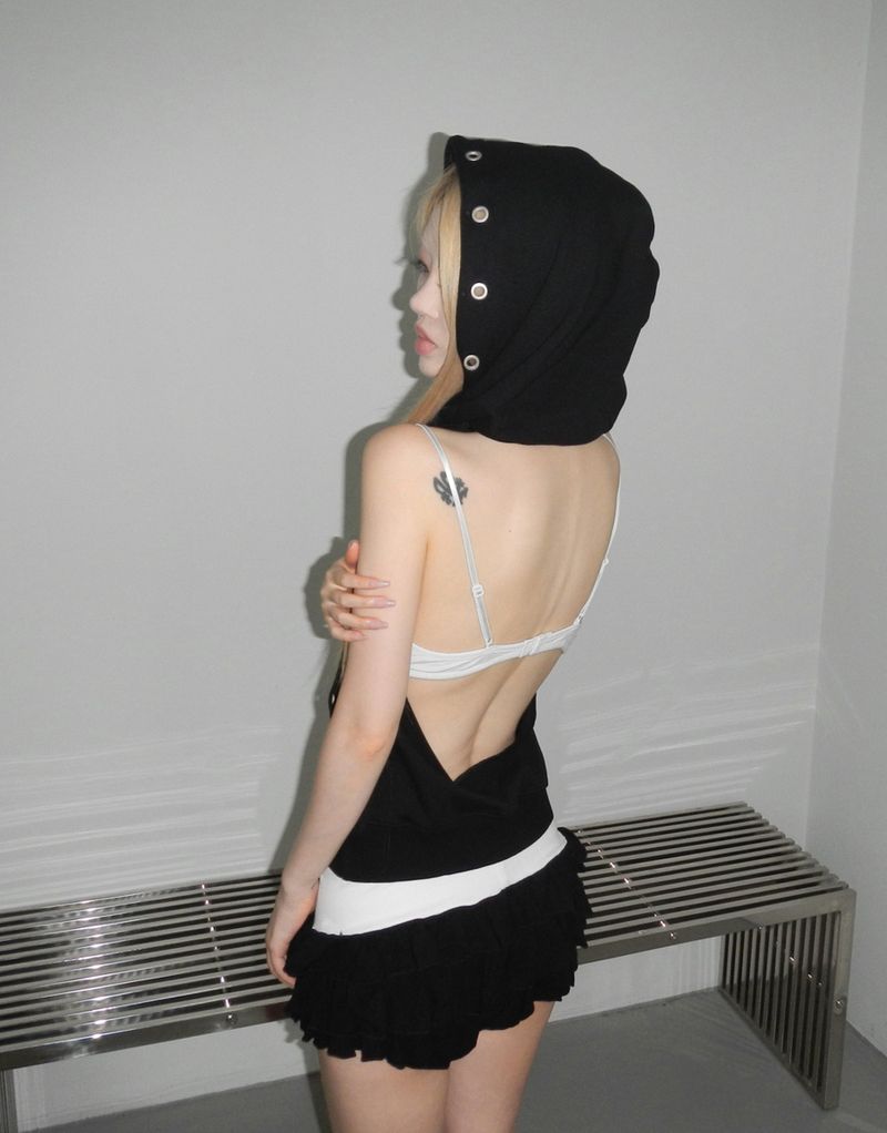 puching backless hoodie(3 color)