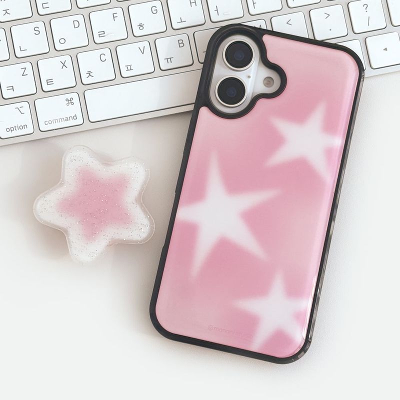 [Epoxy] Pink Star Phone case (only case)