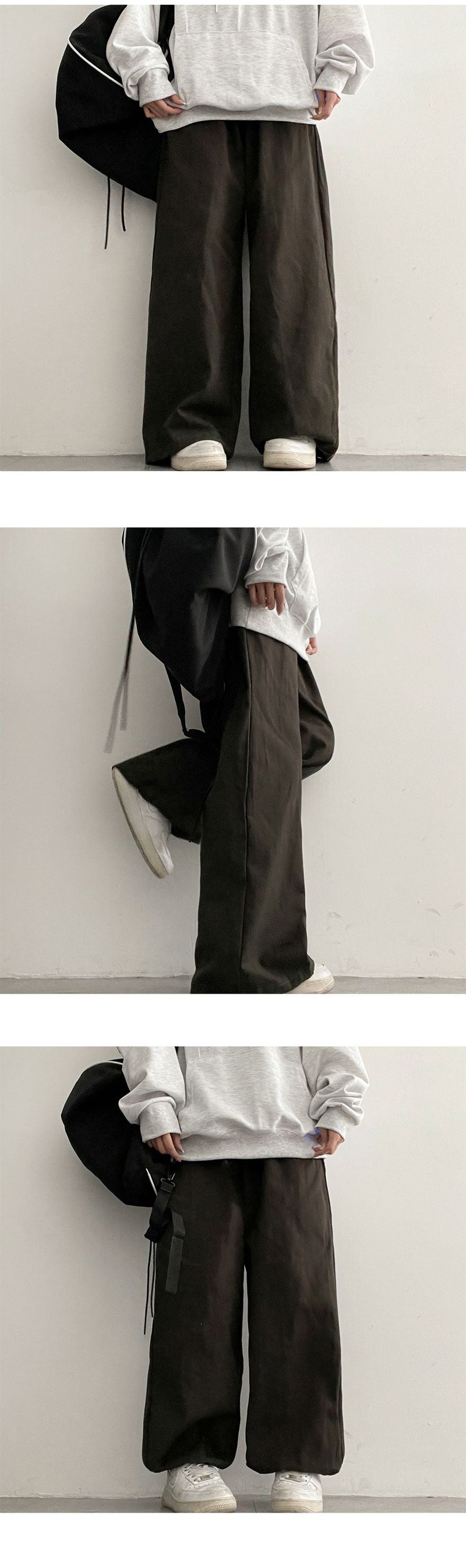 RUTH Hem String Banded Waist Cotton Wide Pants