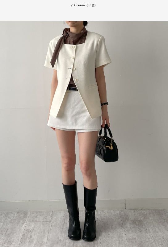 INCHANT ME(インチャントミー)の「Twill Glass Square Neck(Jackets/Outerwear)」