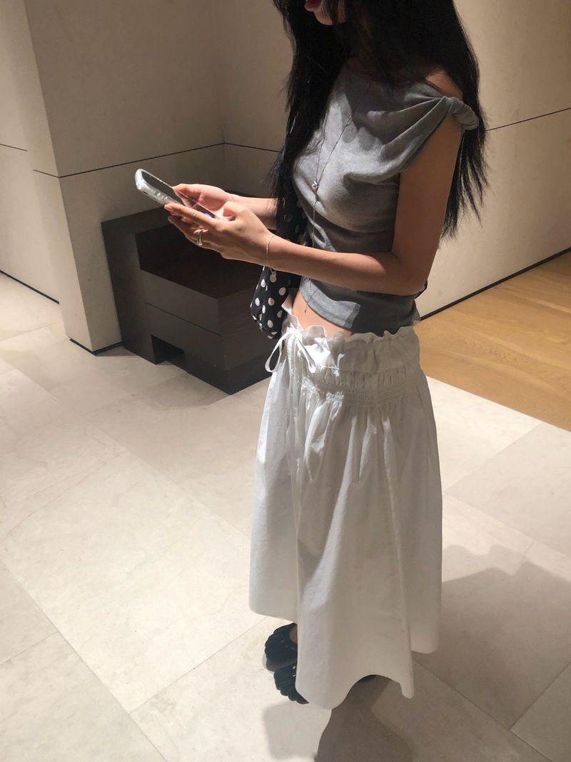 Rose Shirring Skirt