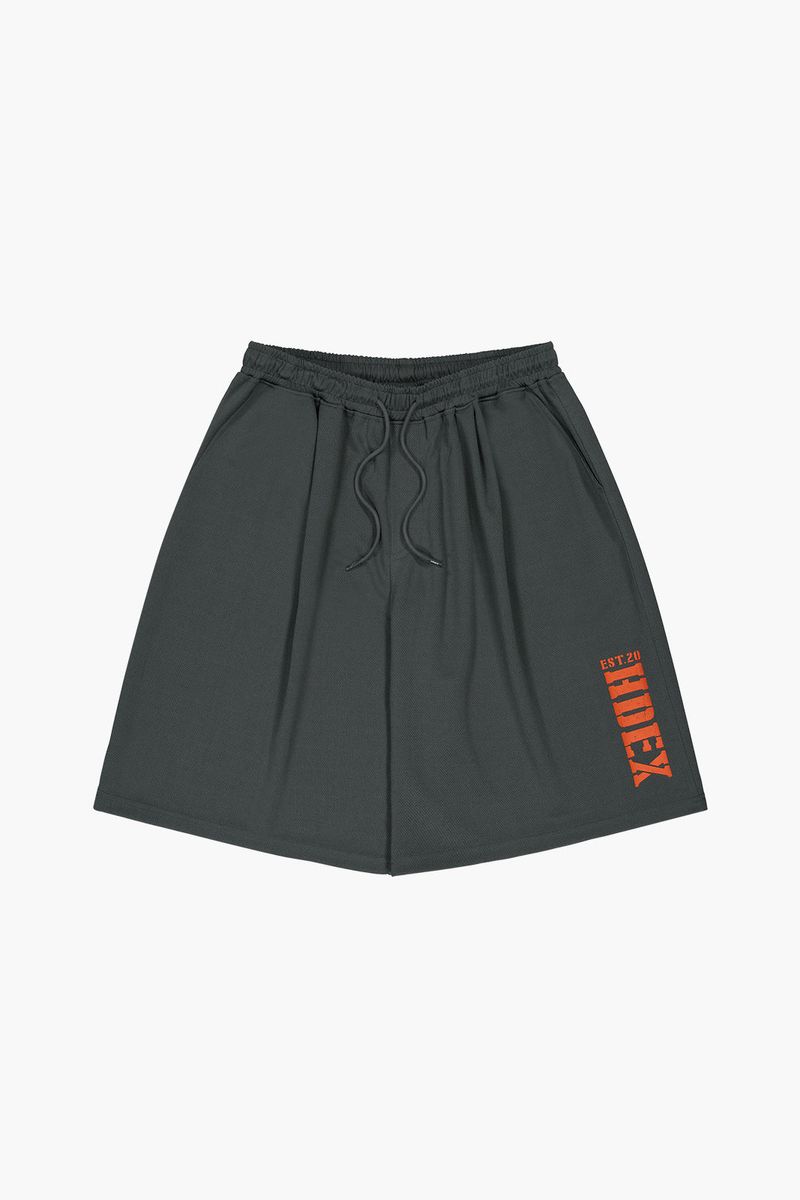 Classic Pintuck Mesh Shorts Charcoal