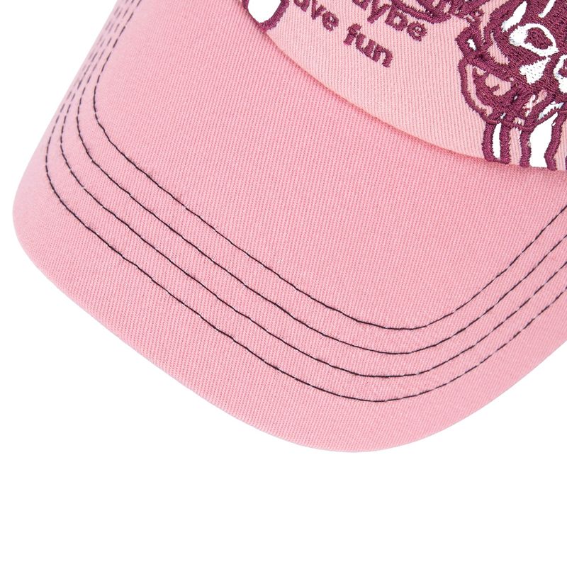 Graphic Applique Ball Cap Pink