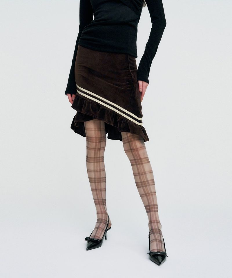Plaid Check Stocking _ YELLOW