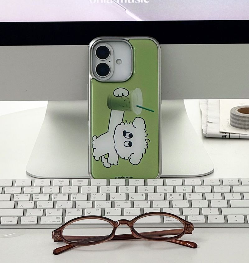 matcha love silver epoxy case