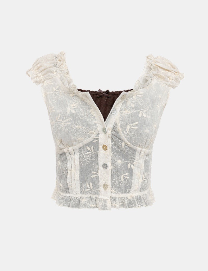 Fog Shirring Top Blouse