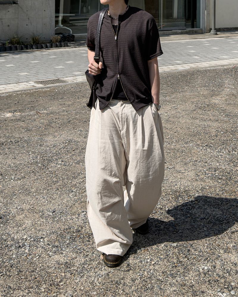 Aven Linen Two-Tuck Wide Pants