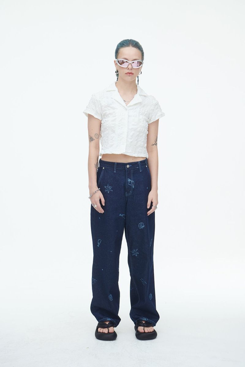 Jeju Beach Denim Pants