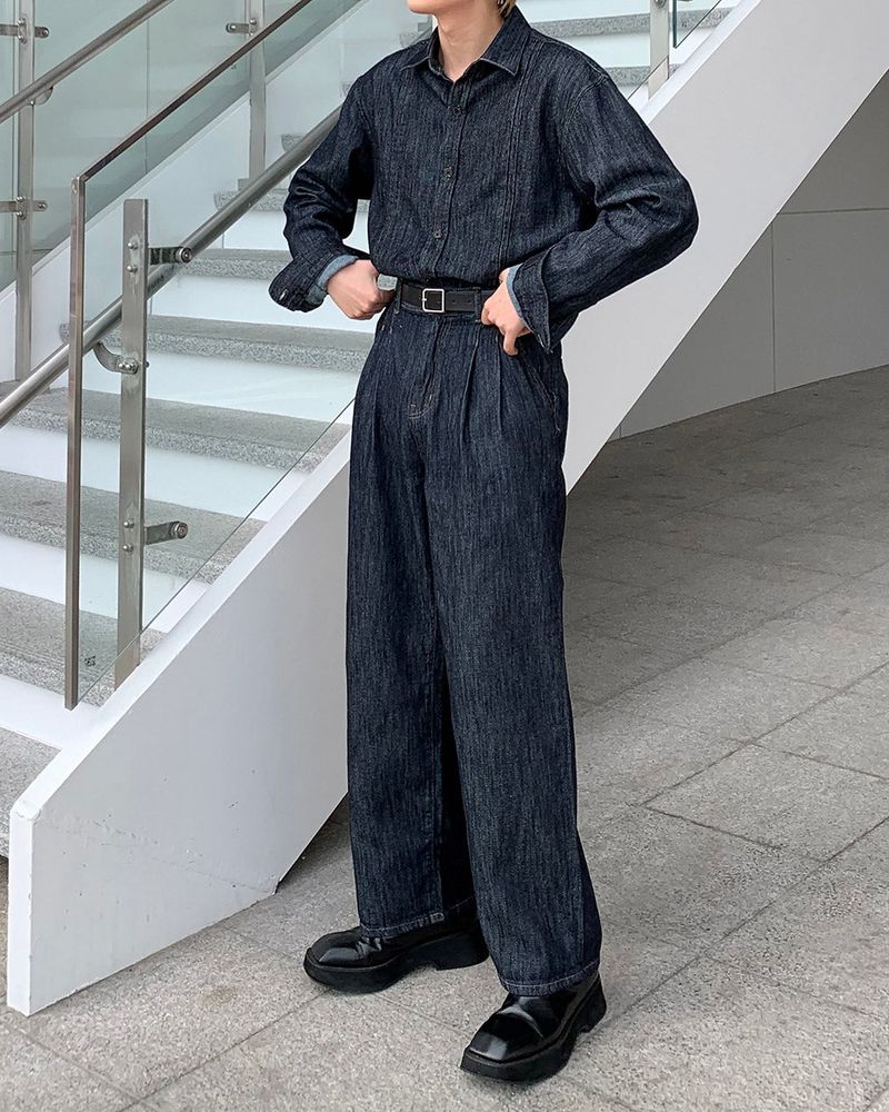 LE Mono Linen Two-Tuck Denim