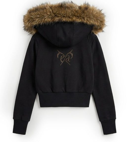 25FW★ [ EEUN MADE ] Tree Hotfix Double Fur Hood Zip-Up