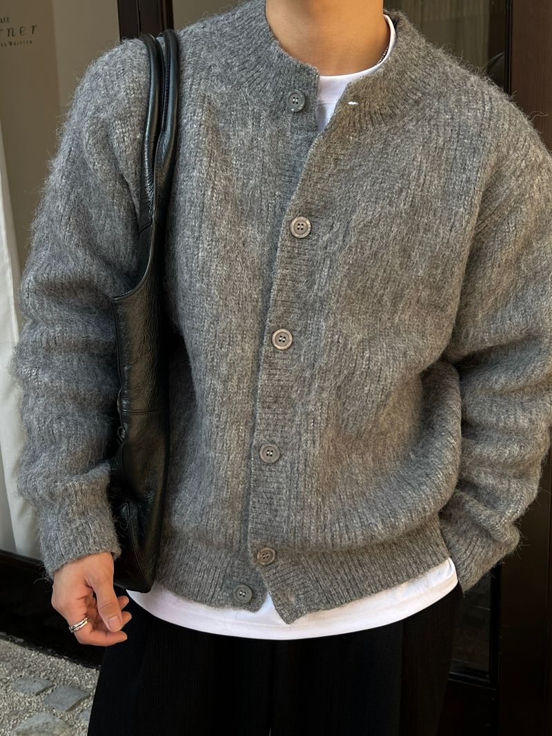 Brush wool cardigan