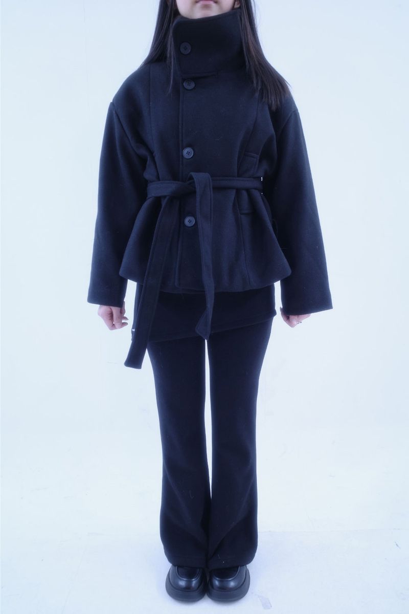 Yuni high neck wool short coat