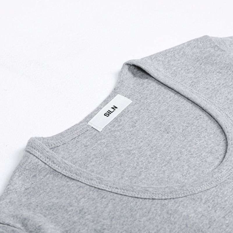 90's curved t-shirts (MELANGE GREY)