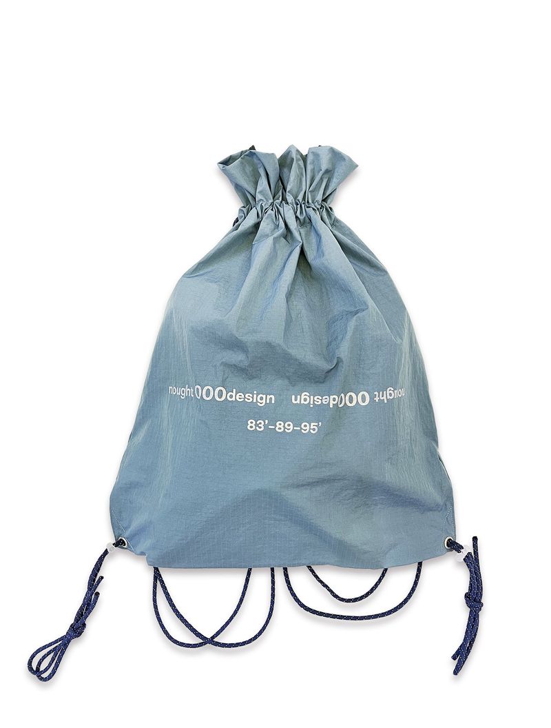 nought(ノウト)の「Reverse Logo Gym Sack / Dusty Blue(Bags)」