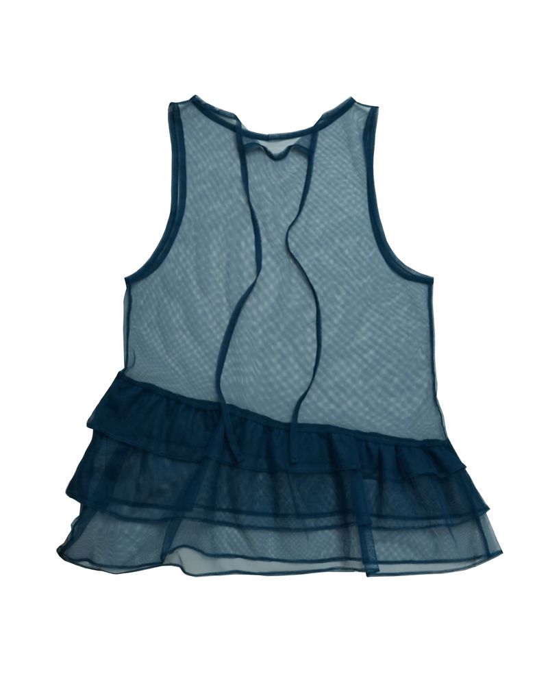blue sheer unbalance layered op