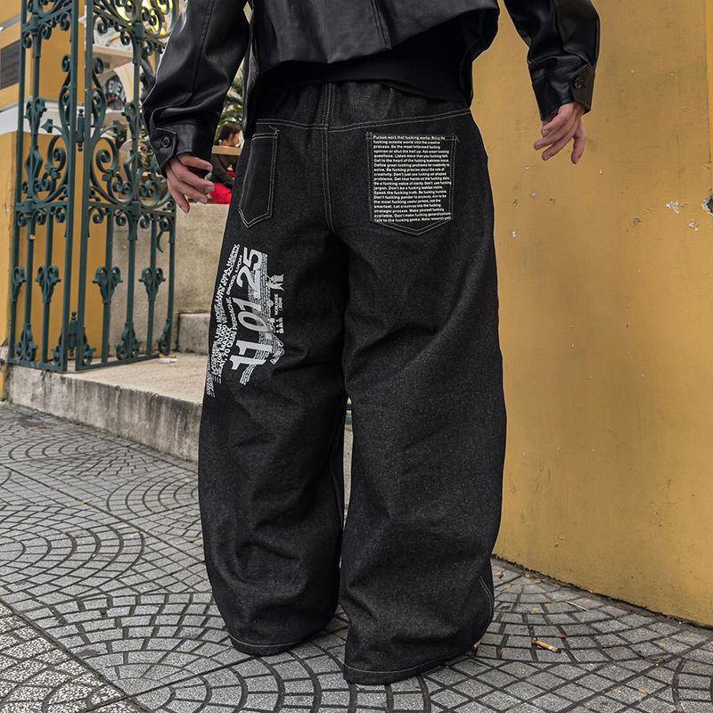 JIIGEUM(ジグム)の「Bin Lettering Raw Wide Denim(Pants)」