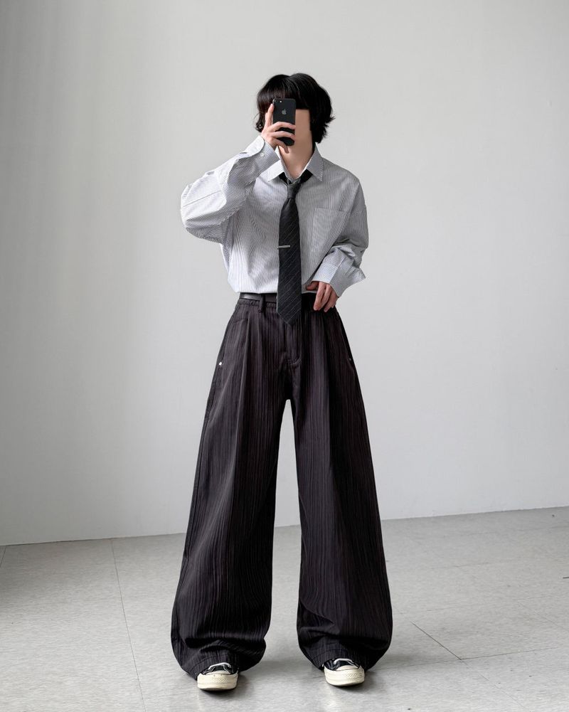 Shiny Stripe Balloon Pants