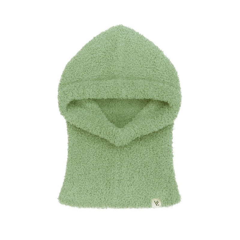 Monogram Label Soft Knit Balaclava Lightgreen