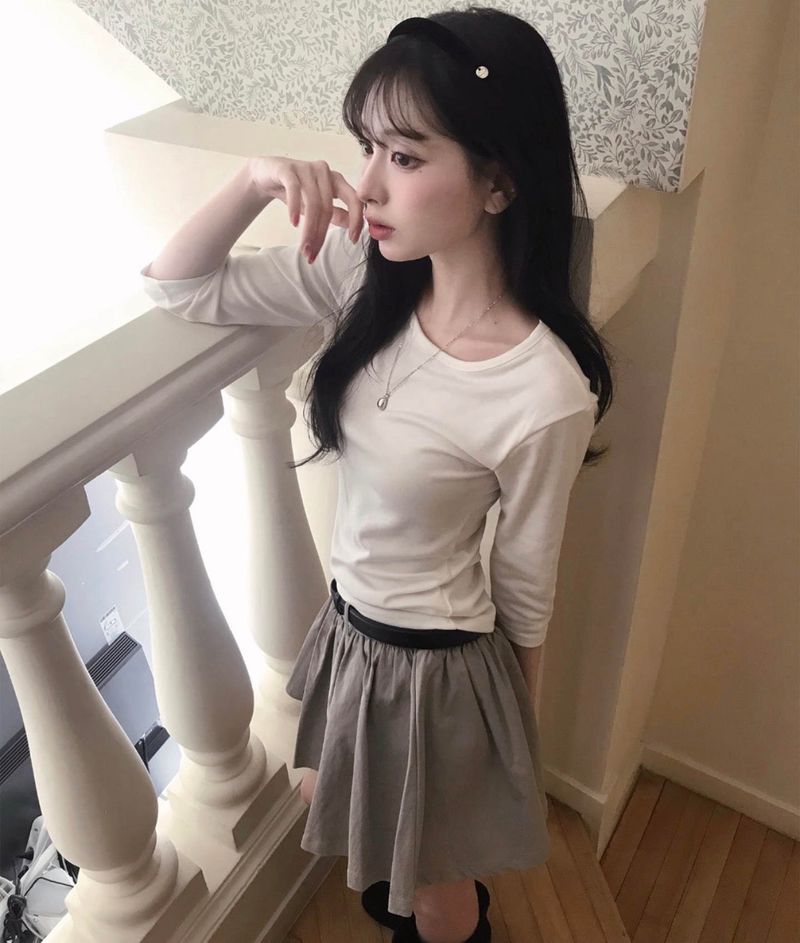 cloudemotion(クラウドエモーション)の「peri soft 3 4 sleeve slim top(Tops)」