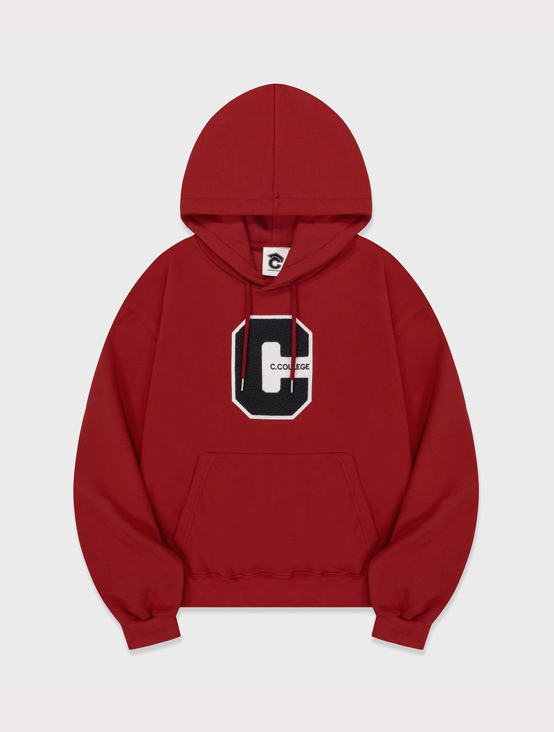 CONCEPT COLLEGE（コンセプトカレッジ）の「Mix C patch Hoodie / Red [Unisex]（Tops）」