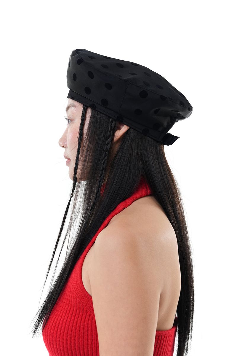 DOT BERET HAT / BLACK