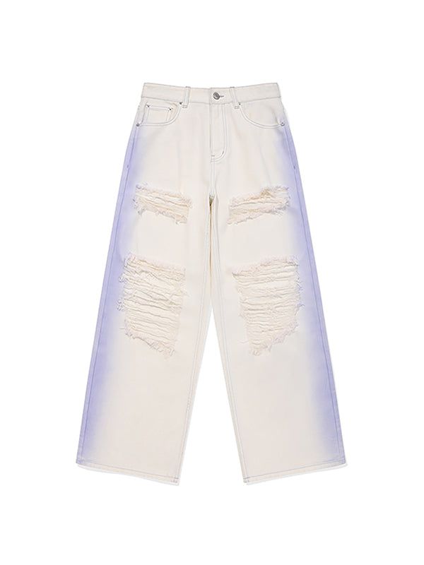 KIRSH（キルシー）の「CHERRY DAMAGE WASHING WIDE DENIM-FIT PANTS [IVORY]（Pants）」