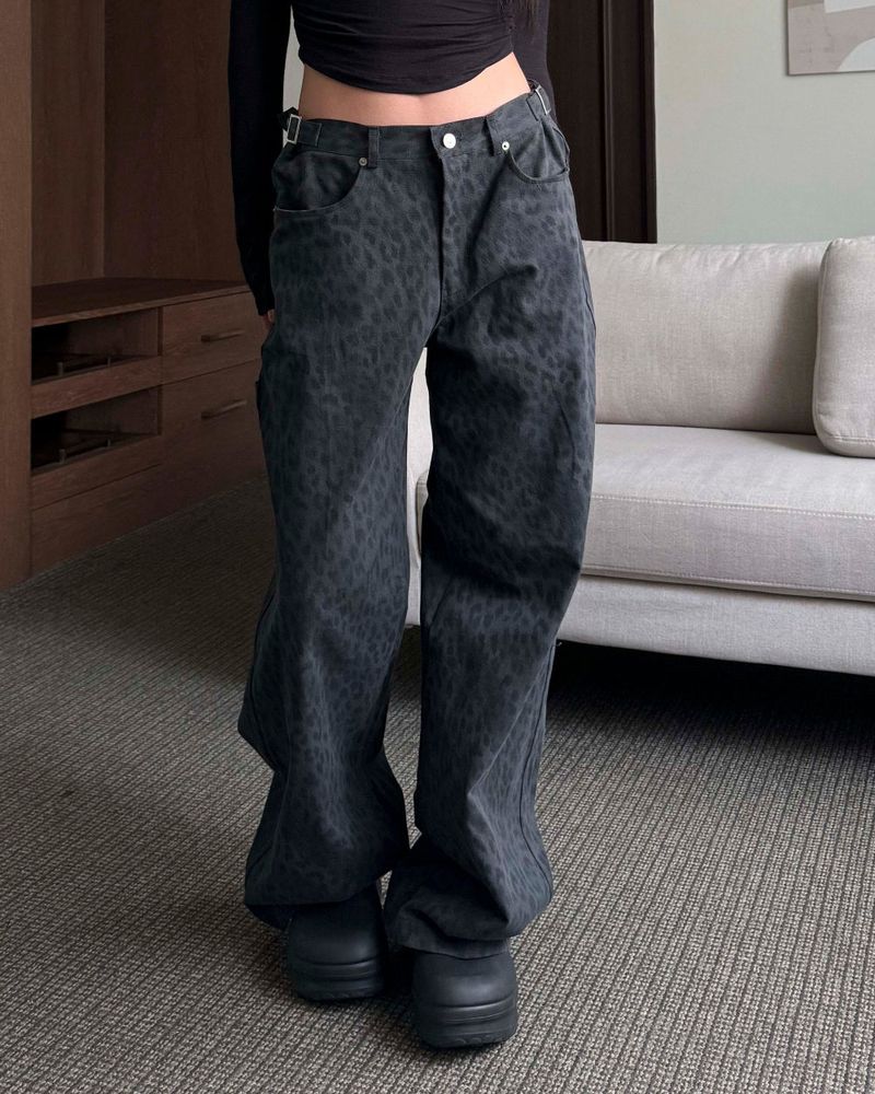 Leopard cotton pants