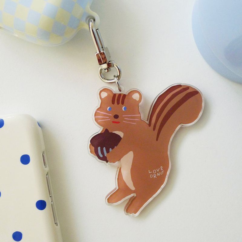 Love or not(ラブオアノット)の「Chubby Cheeks Squirrel Keyring(Toys/Key Holders)」