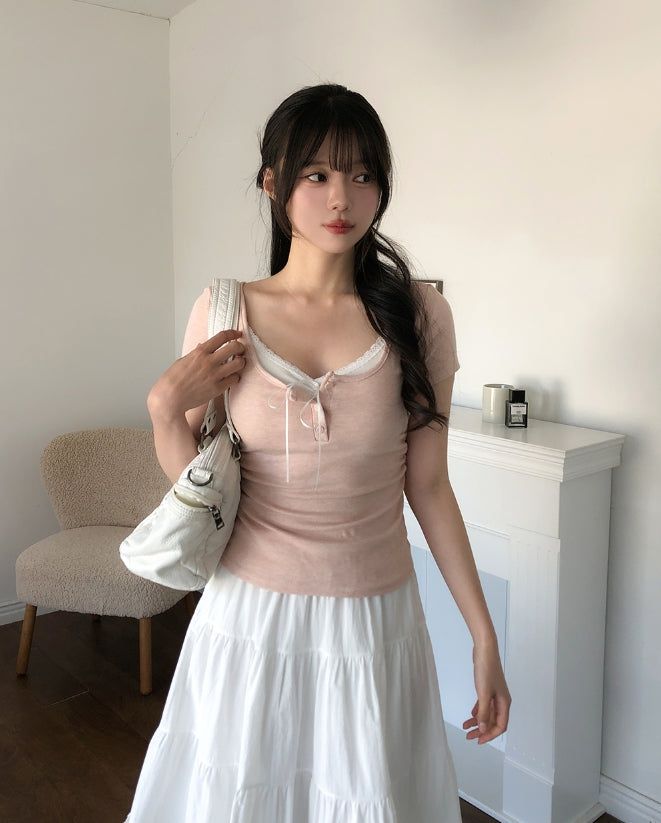 Eti Frill Tiered Midi Skirt