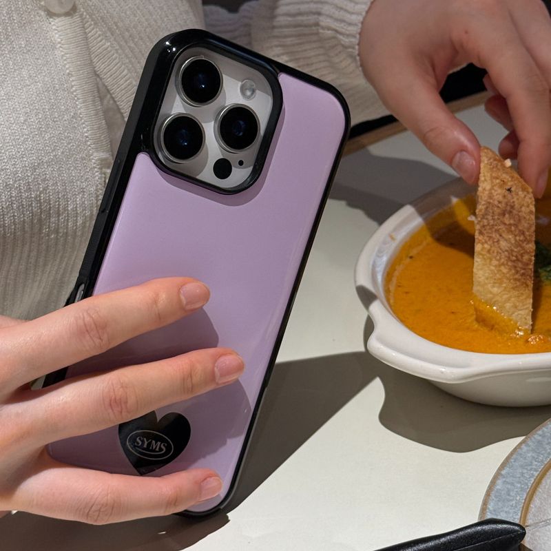 Blush Violet Mood Heart epoxy bumper case