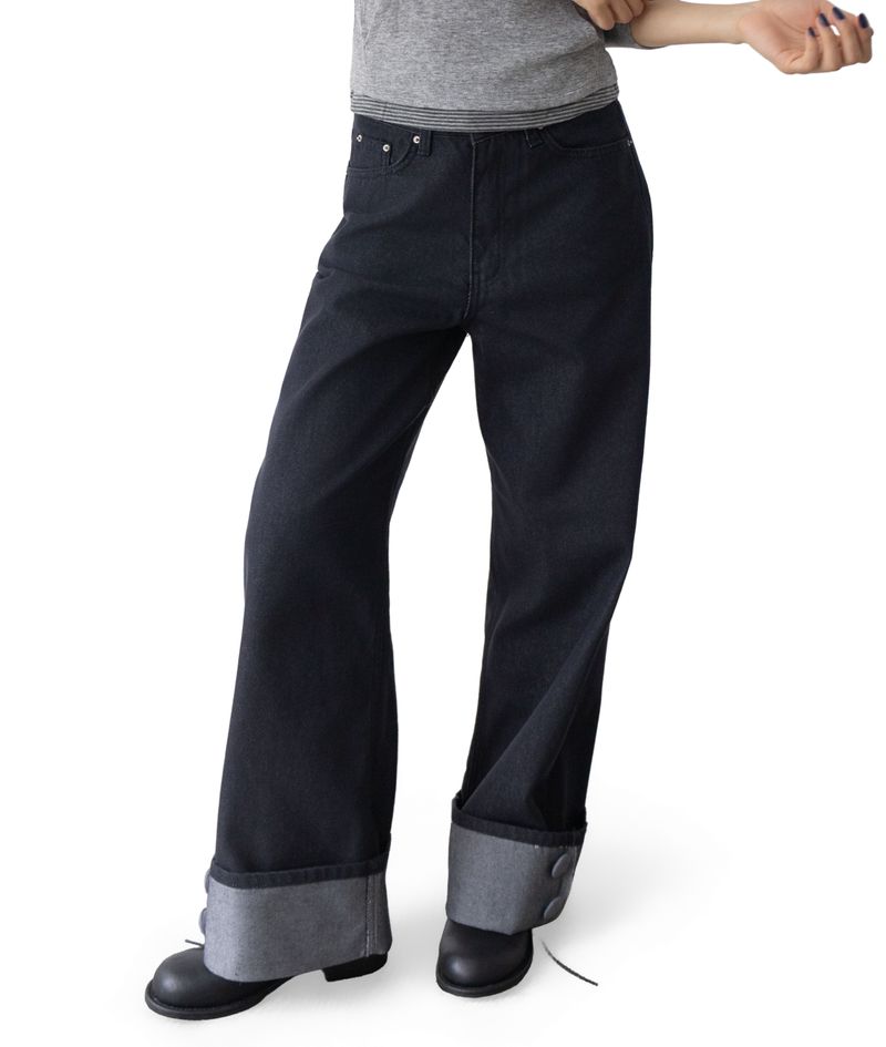 Gus Roll-Up Straight Low-Rise Denim